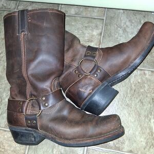 Vintage Women's Tan FRYE Harness Boots, Sz 10